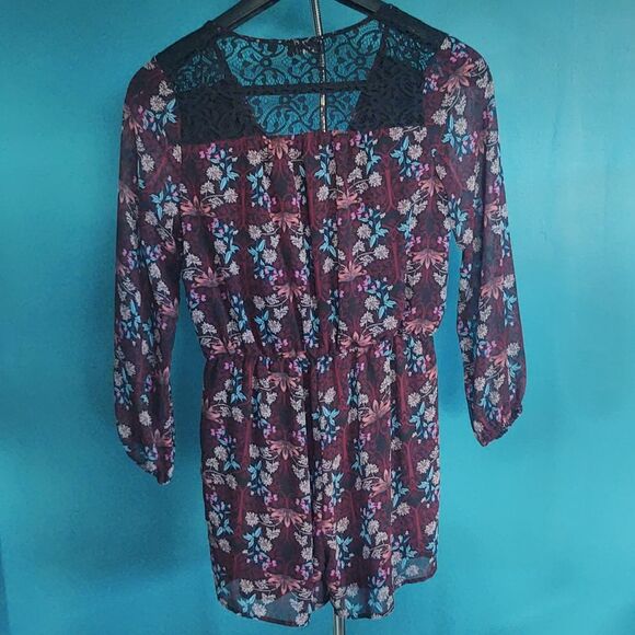Floral Kimono Style Romper - Large - Picture 3 of 10